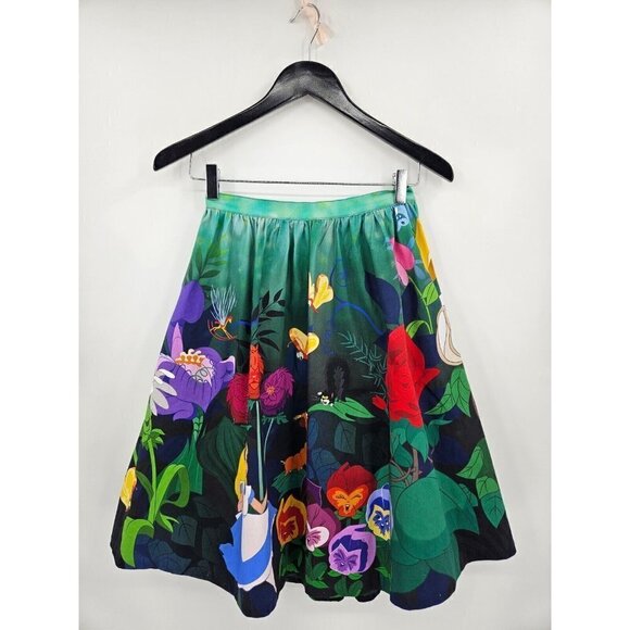 New Stitch Shoppe Alice in Wonderland Skirt Womens XS Singing Flowers Loungefly